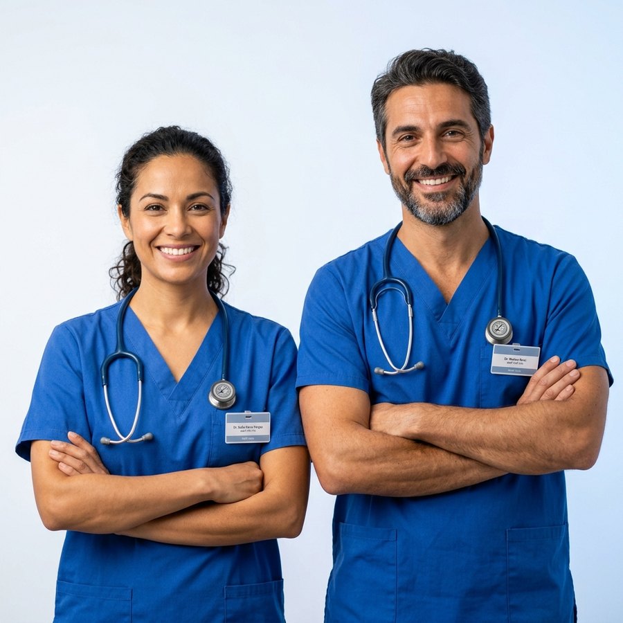 Médicos trabajando en Italia